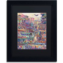 Trademark Fine Art 'Homes' Canvas Art by Josh Byer, Black Matte, Black Frame