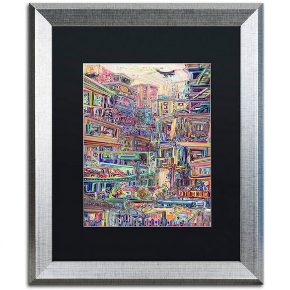 Trademark Fine Art 'Homes' Canvas Art by Josh Byer, Black Matte, Silver Frame
