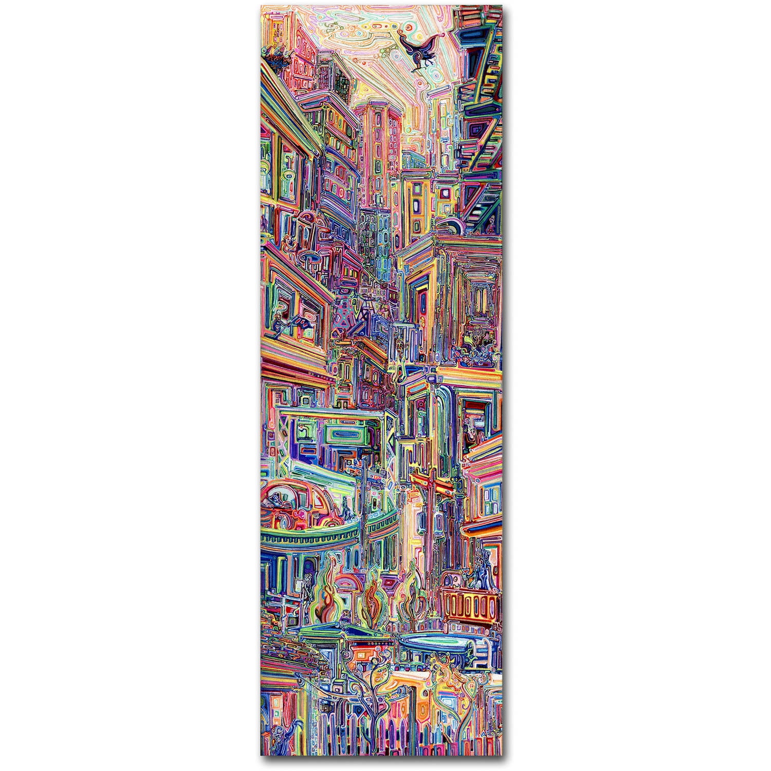 Colorful Abstract 16x47-Inch Wood Frame Canvas Art