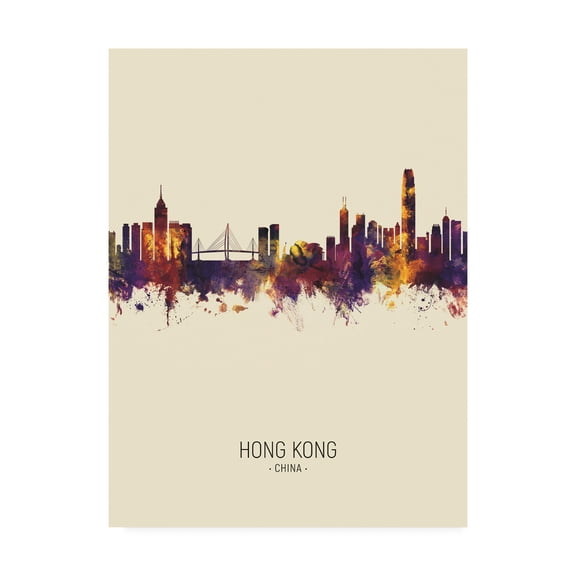 Trademark Fine Art 'Hong Kong Skyline Portrait III' Canvas Art by Michael Tompsett