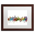 thumbnail image 1 of Trademark Fine Art 'Honolulu Hawaii Skyline' Canvas Art by Michael Tompsett, White Matte, Wood Frame, 1 of 4