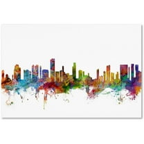 Trademark Fine Art "Honolulu Hawaii Skyline" Canvas Art by Michael Tompsett