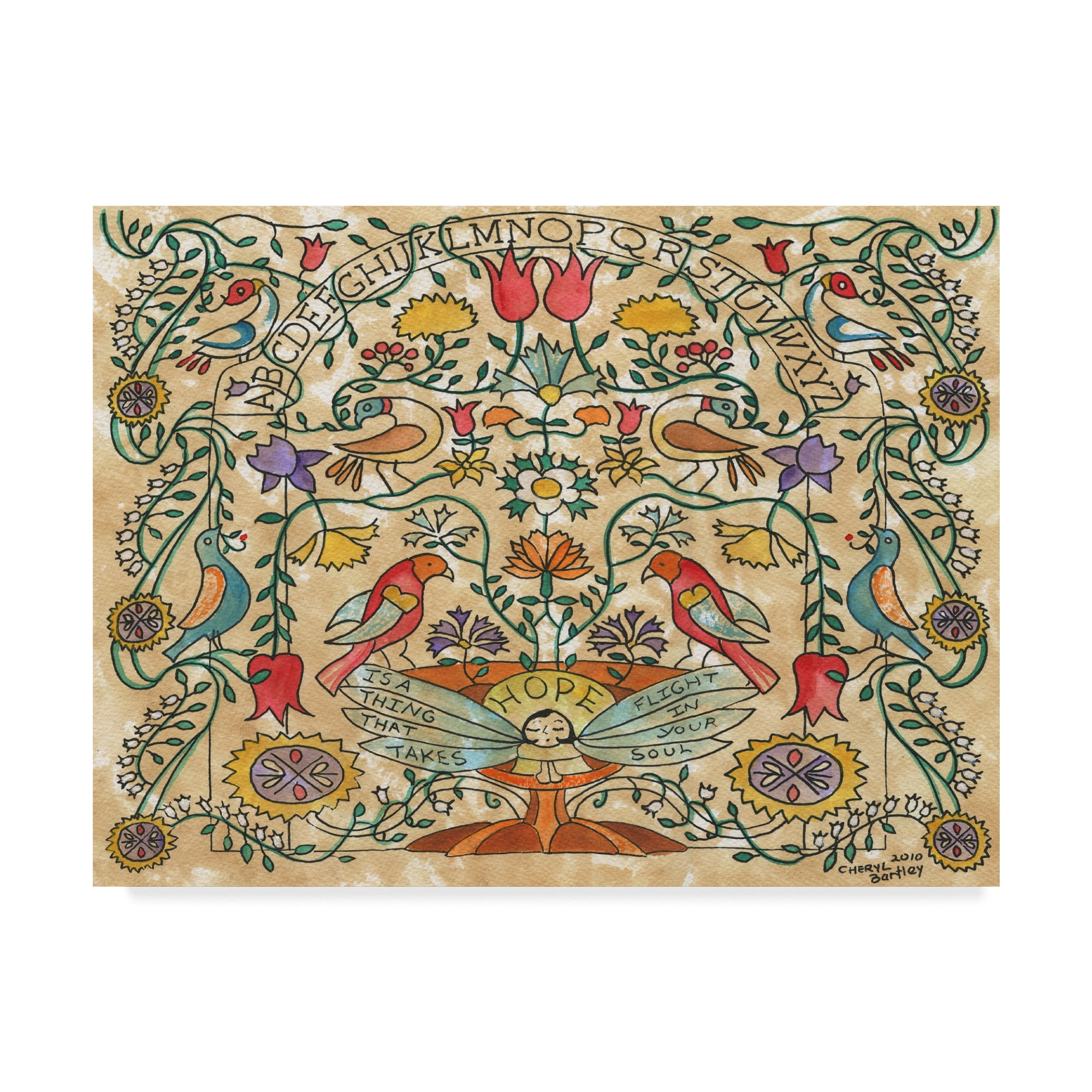 Trademark Fine Art 'Hope And Birds' Canvas Art by Cheryl Bartley