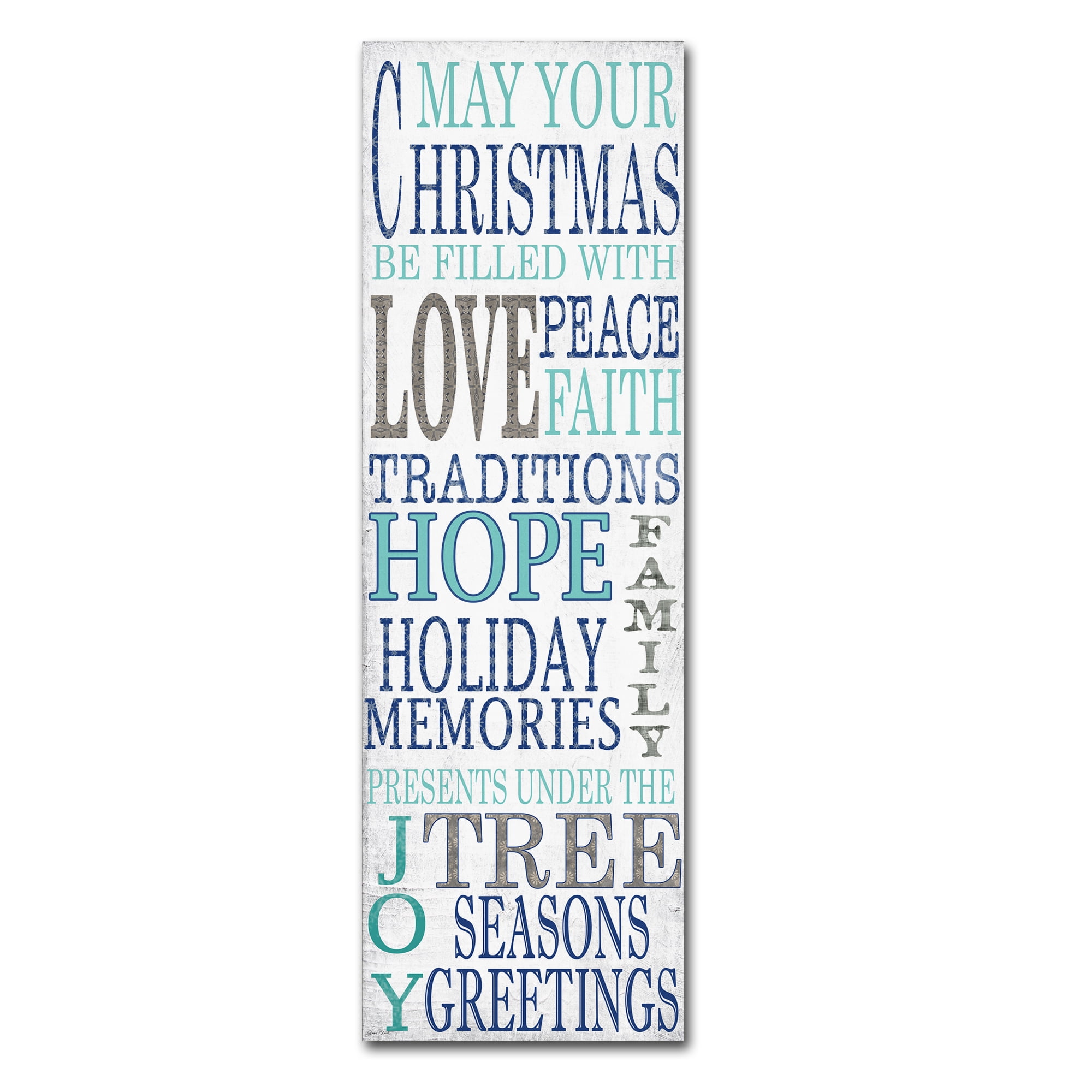 Trademark Fine Art 'Hope Blue Christmas' Canvas Art by Jean Plout