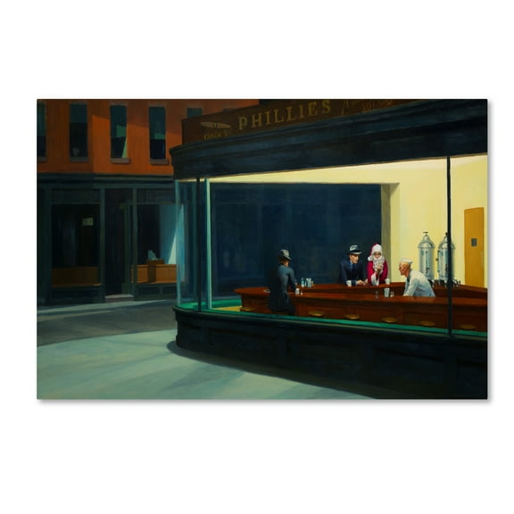 Trademark Fine Art 'Hopper - Nighthawks' Canvas Art by Ed Wheeler