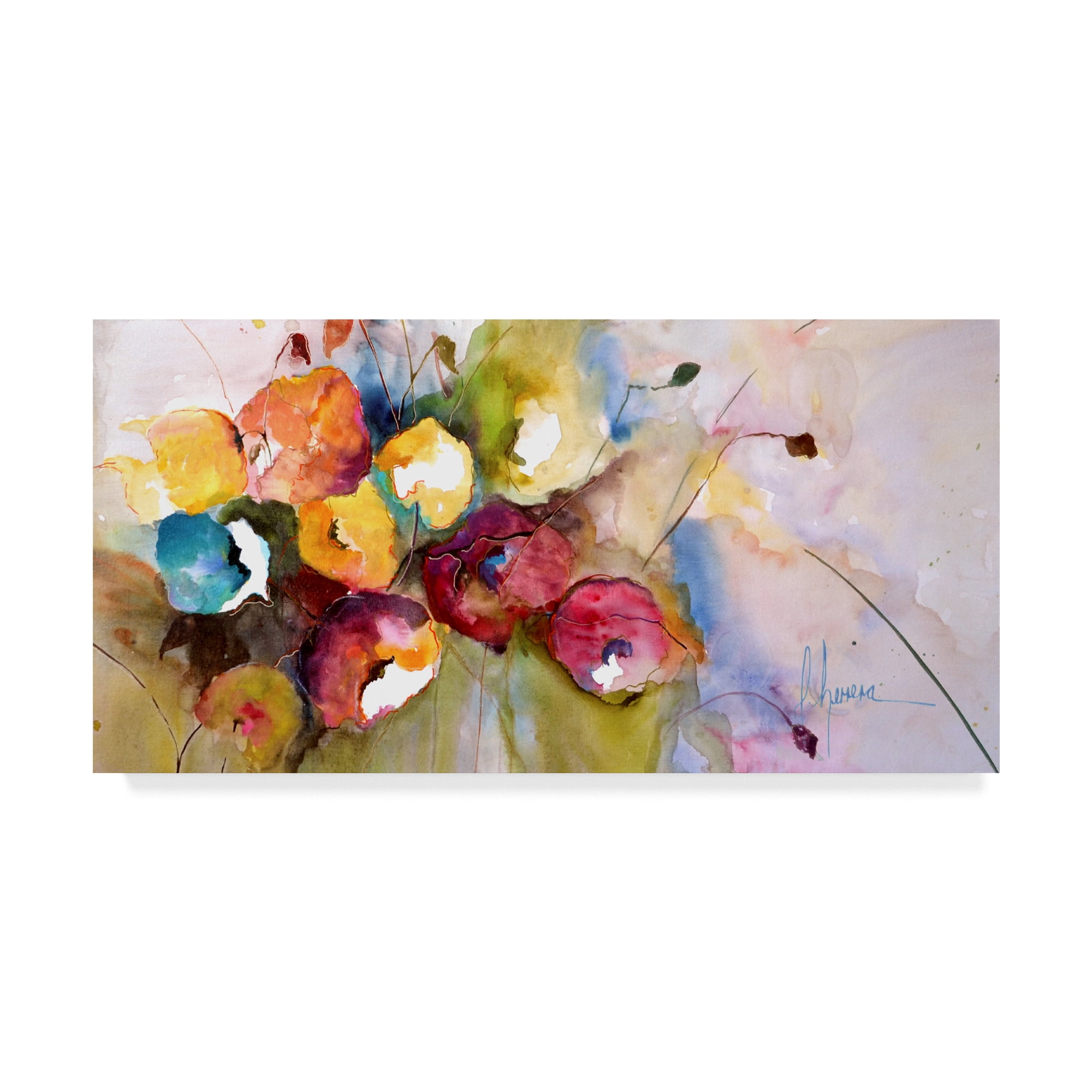 Trademark Fine Art 'Horizontal Flores V' Canvas Art by Leticia Herrera