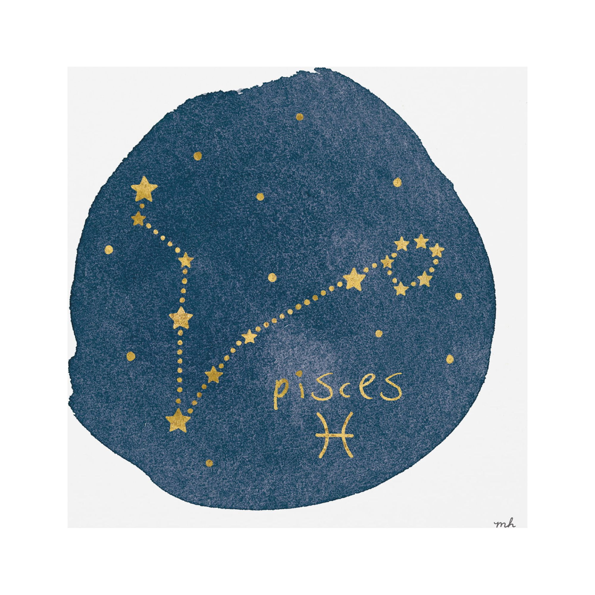 Trademark Fine Art 'Horoscope Pisces' Canvas Art by Moira Hershey