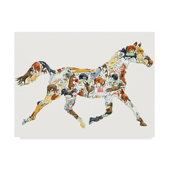 Trademark Fine Art 'Horse Collage' Canvas Art by Louise Tate