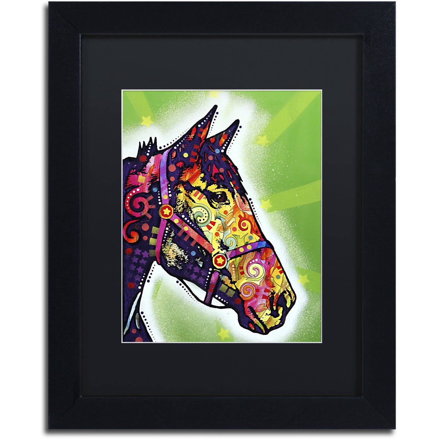 Trademark Fine Art "Horse II" Canvas Art by Dean Russo, Black Matte, Black Frame