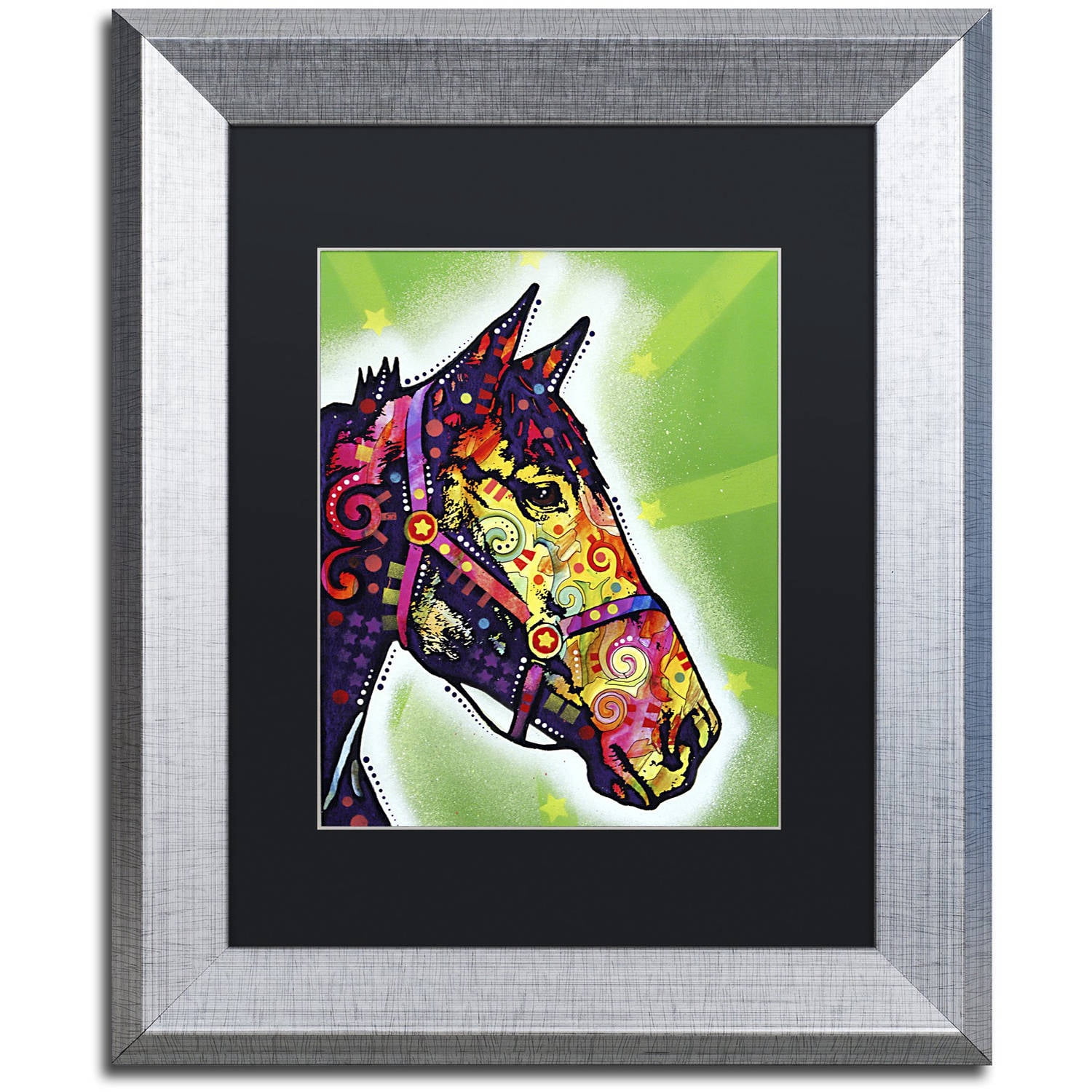 Trademark Fine Art "Horse II" Canvas Art by Dean Russo, Black Matte, Silver Frame