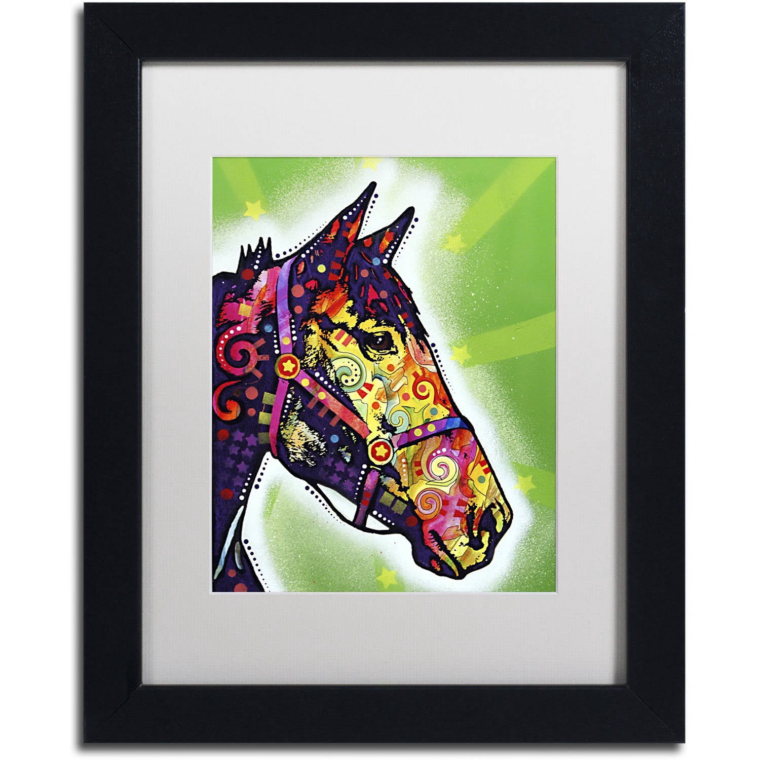 Trademark Fine Art "Horse II" Canvas Art by Dean Russo, White Matte, Black Frame