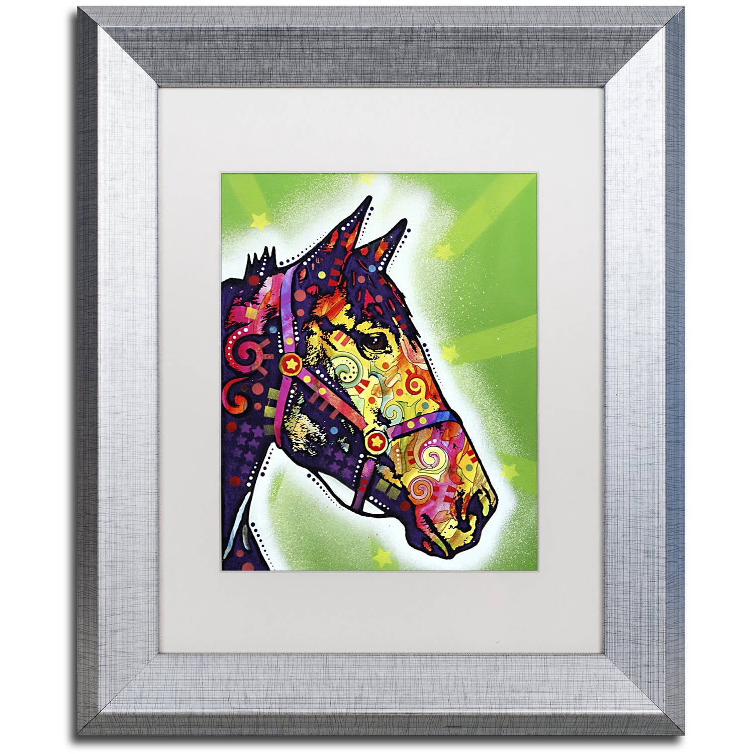 Trademark Fine Art "Horse II" Canvas Art by Dean Russo, White Matte, Silver Frame