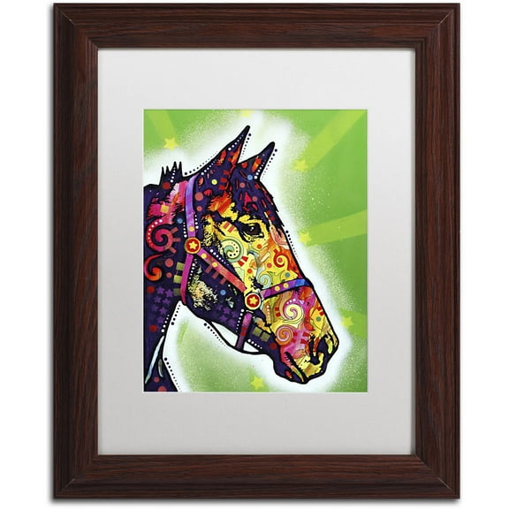 Trademark Fine Art "Horse II" Canvas Art by Dean Russo, White Matte, Wood Frame