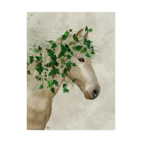 Trademark Fine Art 'Horse Porcelain with Ivy' Canvas Art by Fab Funky