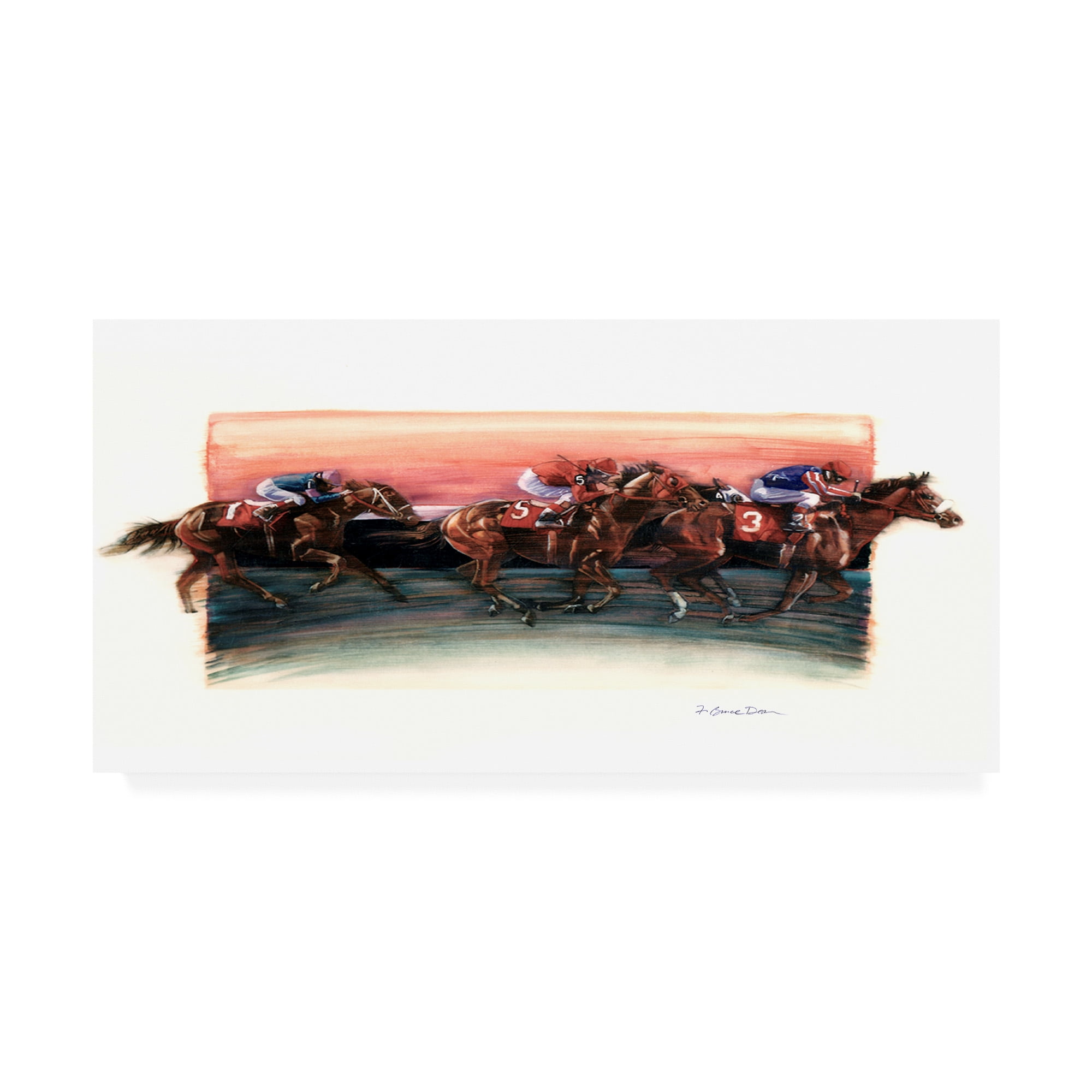 Trademark Fine Art 'Horse Race' Canvas Art by Bruce Dean