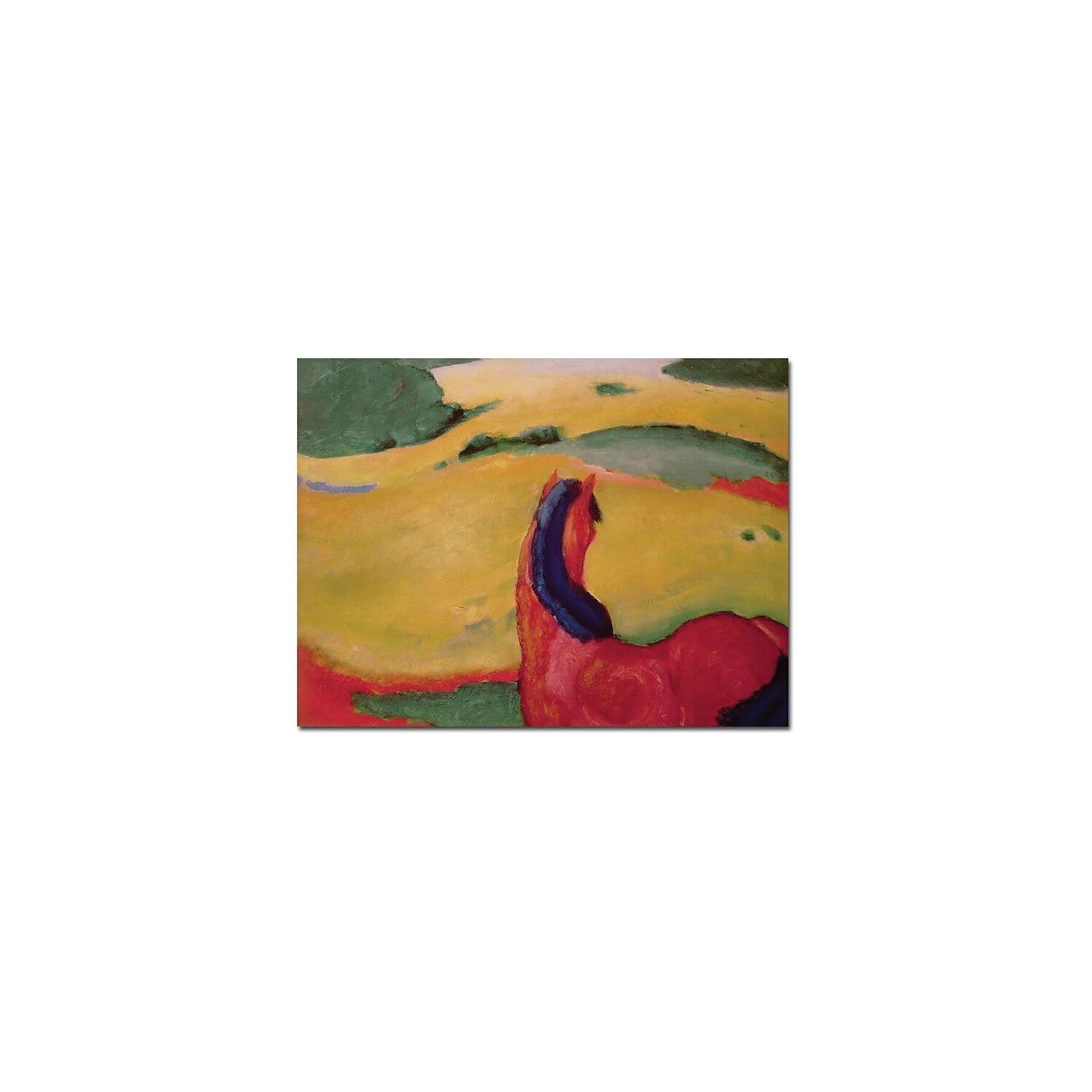 Large Multicolor Canvas Art of Horse in Vibrant Landscape