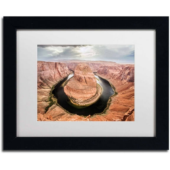 Trademark Fine Art "Horseshoe Bend" Canvas Art by Pierre Leclerc, White Matte/Black Frame