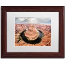 Trademark Fine Art "Horseshoe Bend" Canvas Art by Pierre Leclerc, White Matte/Wood Frame