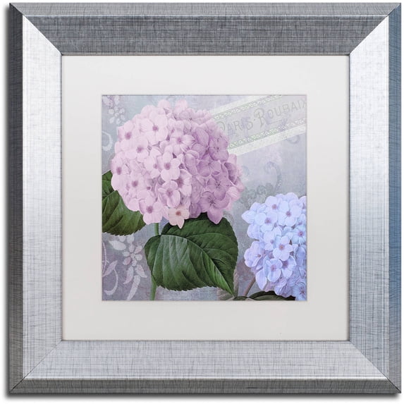 Trademark Fine Art "Hortensia 2" Canvas Art by Color Bakery White Matte, Silver Frame