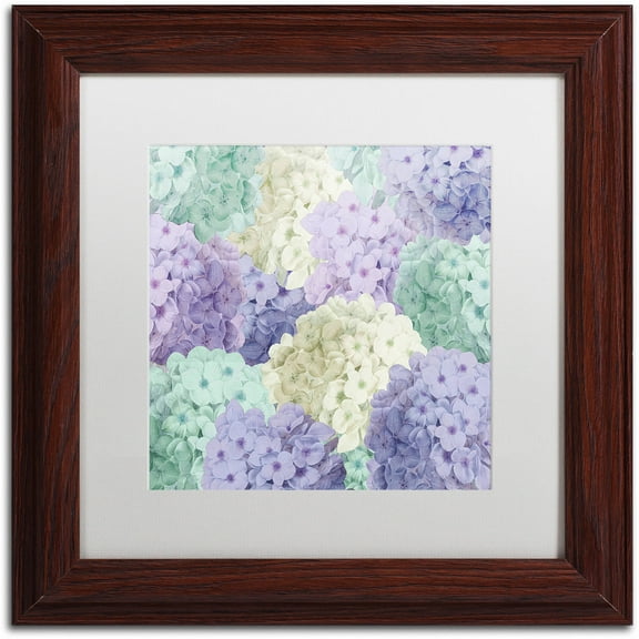 Trademark Fine Art "Hortensia Groundless Cool Tones" Canvas Art by Color Bakery White Matte, Wood Frame