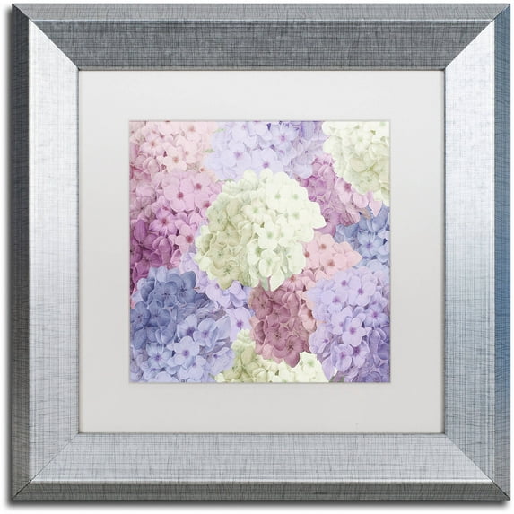 Trademark Fine Art "Hortensia Groundless Warm Tones" Canvas Art by Color Bakery White Matte, Silver Frame