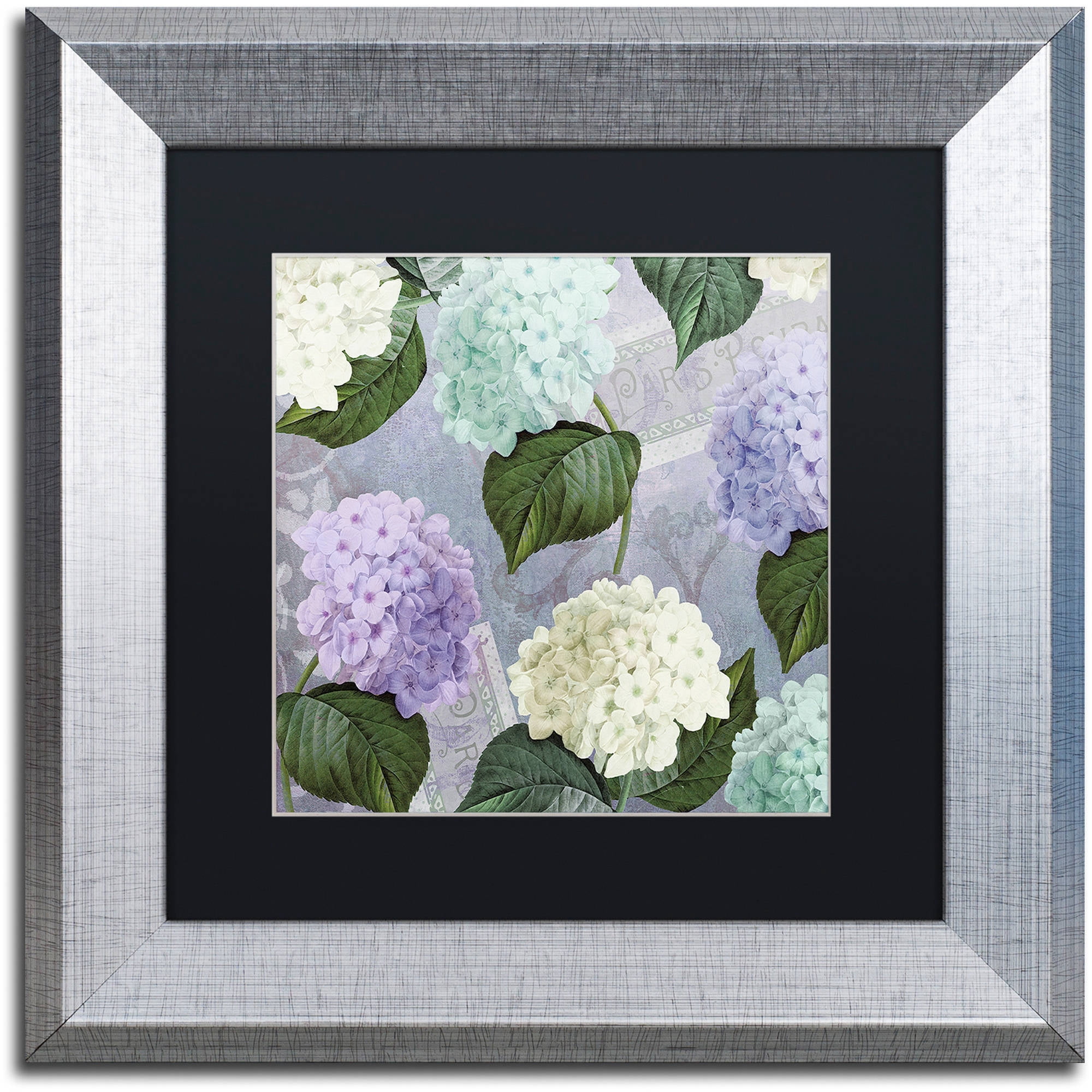 Trademark Fine Art "Hortensia Lavenders" Canvas Art by Color Bakery Black Matte, Silver Frame