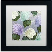 Trademark Fine Art "Hortensia Lavenders" Canvas Art by Color Bakery White Matte, Black Frame