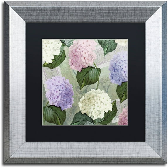 Trademark Fine Art "Hortensia Soft Green" Canvas Art by Color Bakery Black Matte, Silver Frame