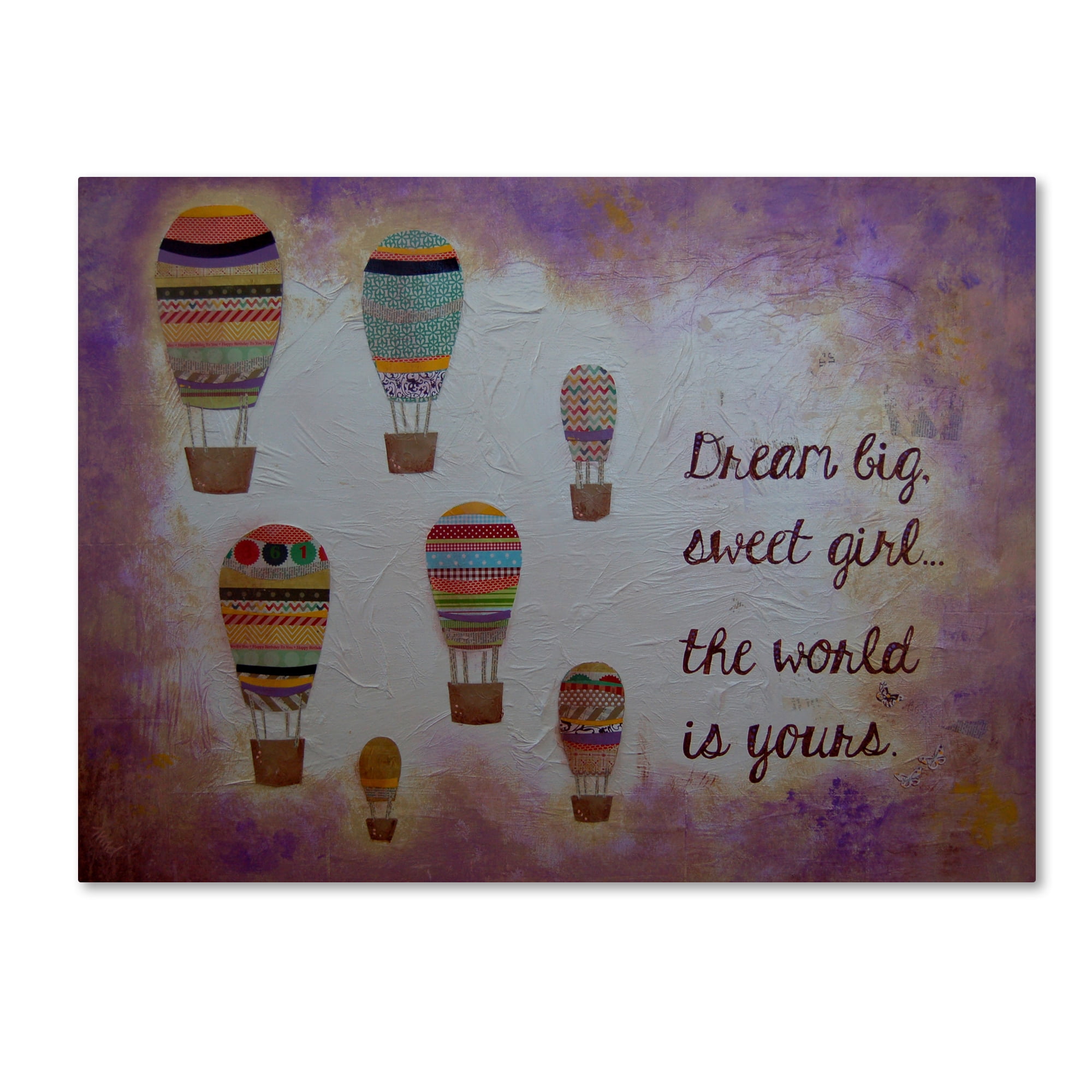 Trademark Fine Art "Hot Air Balloons, Sweet Girl" Canvas Art by Nicole Dietz