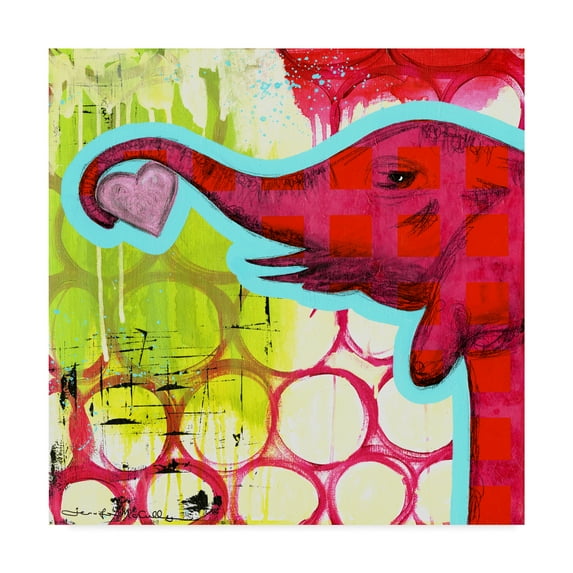 Trademark Fine Art 'Hot Pink Elephant' Canvas Art by Jennifer McCully