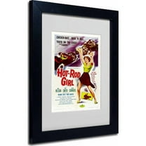 Trademark Fine Art "Hot Rod Girl" Matted Framed Art by Vintage Apple Collection, Black Frame