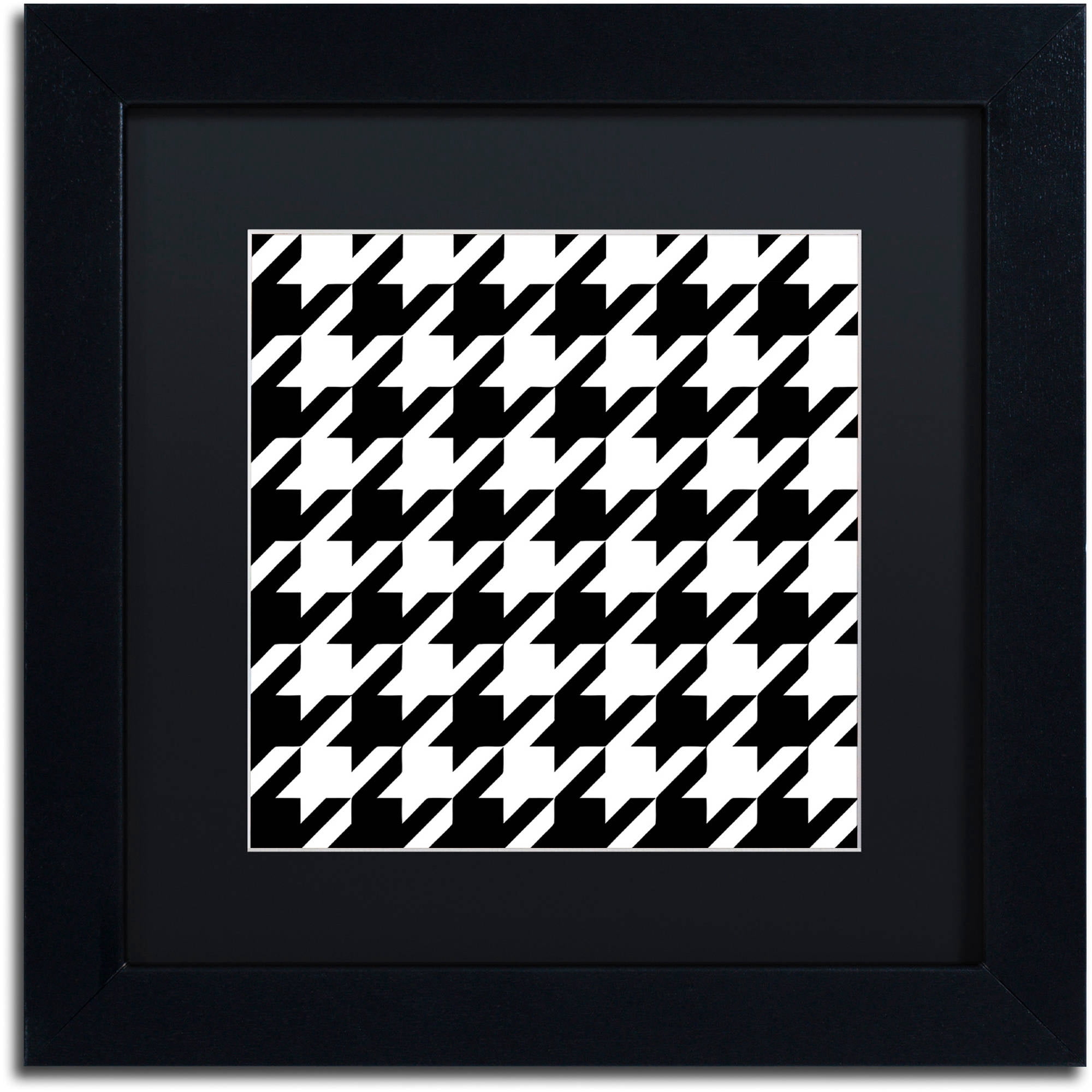 Trademark Fine Art "Houndstooth II" Canvas Art by Color Bakery Black Matte, Black Frame