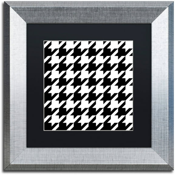 Trademark Fine Art "Houndstooth II" Canvas Art by Color Bakery Black Matte, Silver Frame