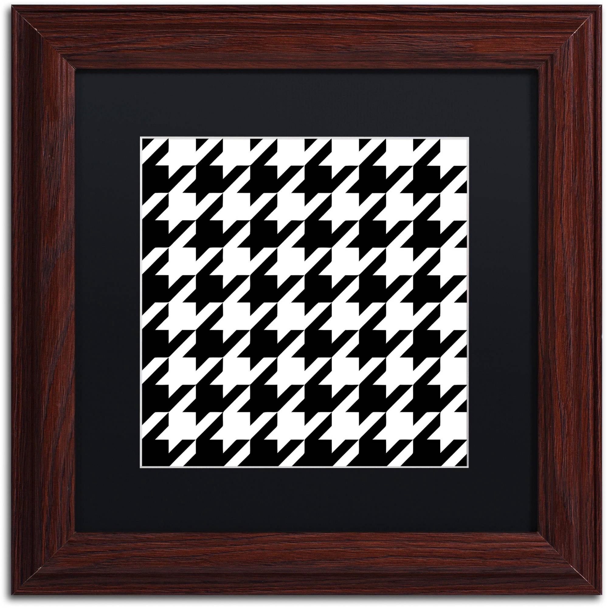 Trademark Fine Art "Houndstooth II" Canvas Art by Color Bakery Black Matte, Wood Frame