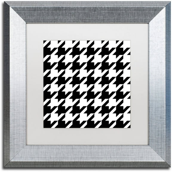 Trademark Fine Art "Houndstooth II" Canvas Art by Color Bakery White Matte, Silver Frame
