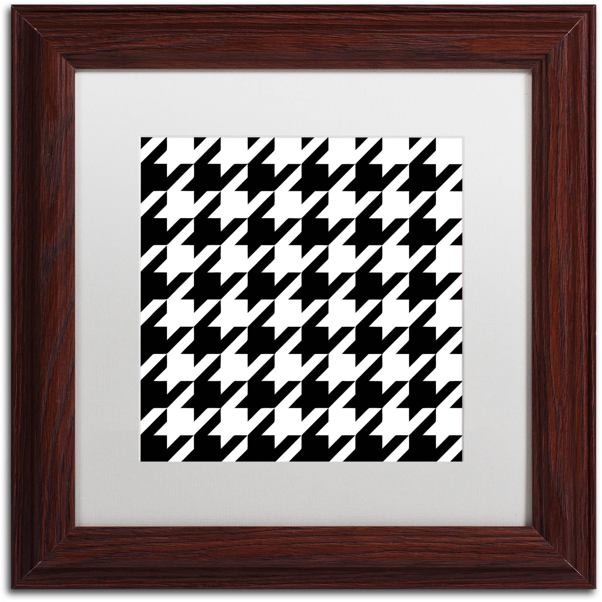Trademark Fine Art "Houndstooth II" Canvas Art by Color Bakery White Matte, Wood Frame
