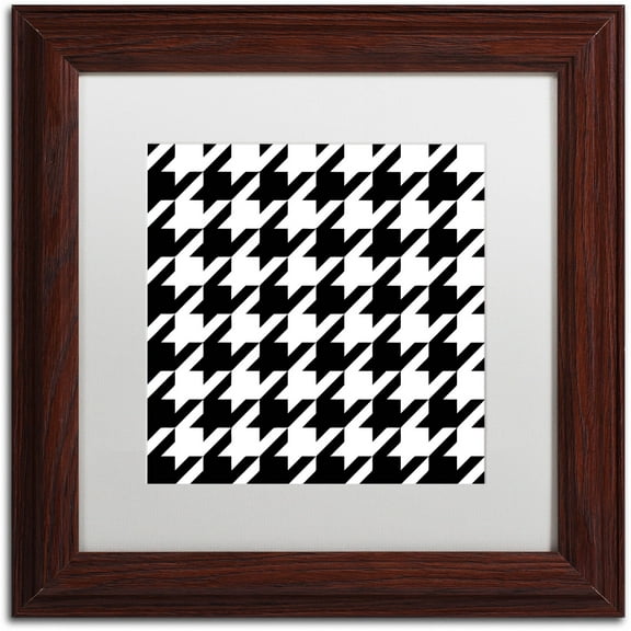 Trademark Fine Art "Houndstooth II" Canvas Art by Color Bakery White Matte, Wood Frame