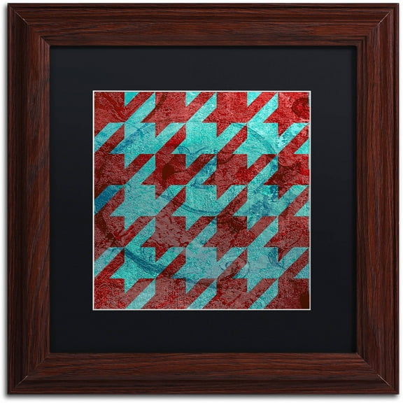 Trademark Fine Art "Houndstooth IV" Canvas Art by Color Bakery Black Matte, Wood Frame