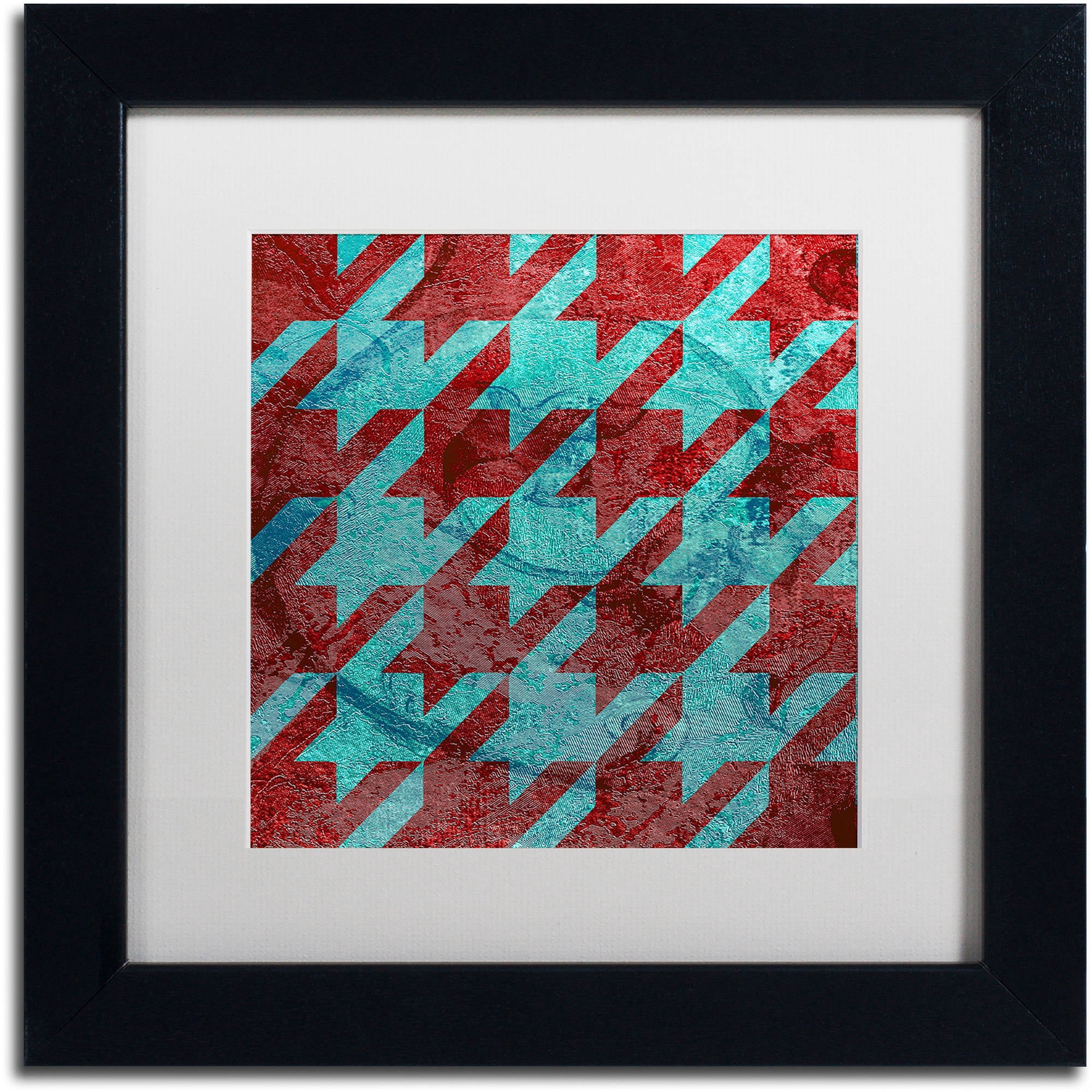 Trademark Fine Art "Houndstooth IV" Canvas Art by Color Bakery White Matte, Black Frame