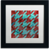 Trademark Fine Art "Houndstooth IV" Canvas Art by Color Bakery White Matte, Black Frame