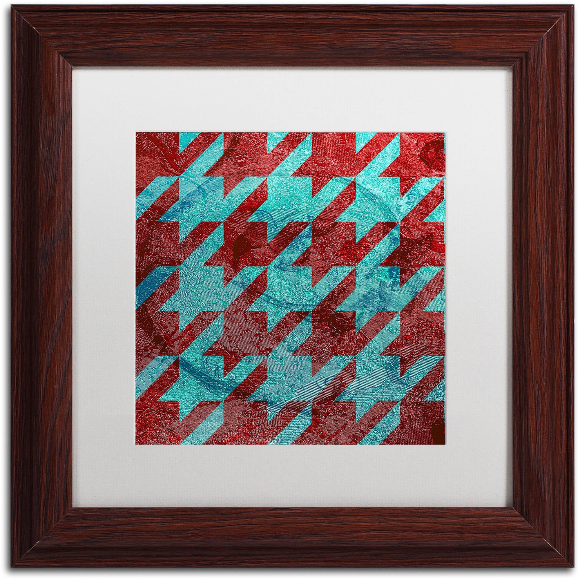 Trademark Fine Art "Houndstooth IV" Canvas Art by Color Bakery White Matte, Wood Frame