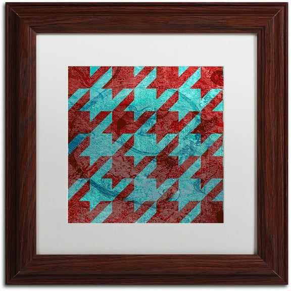 Trademark Fine Art "Houndstooth IV" Canvas Art by Color Bakery White Matte, Wood Frame