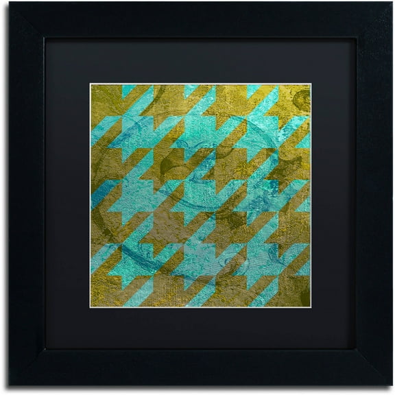 Trademark Fine Art "Houndstooth V" Canvas Art by Color Bakery Black Matte, Black Frame