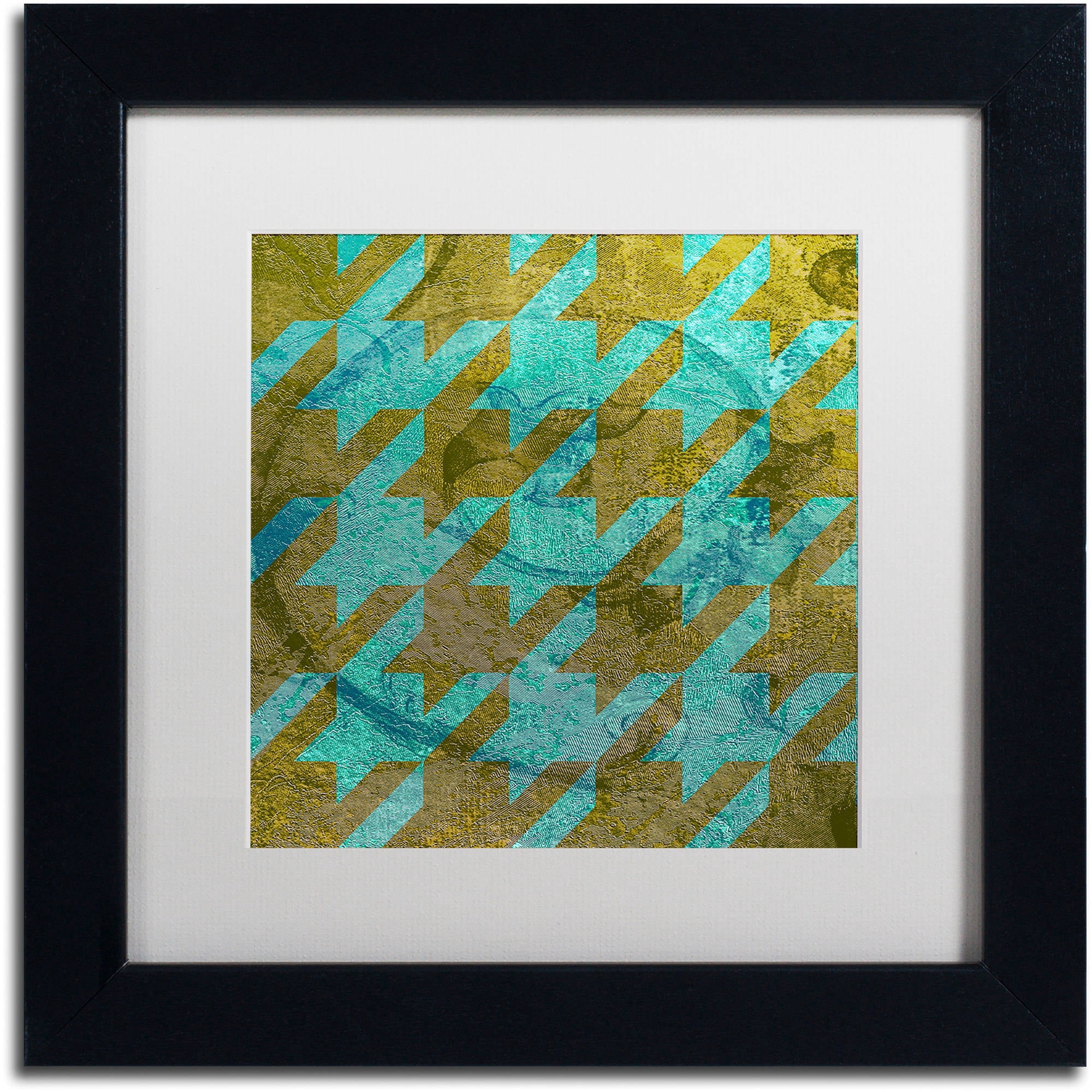 Trademark Fine Art "Houndstooth V" Canvas Art by Color Bakery White Matte, Black Frame