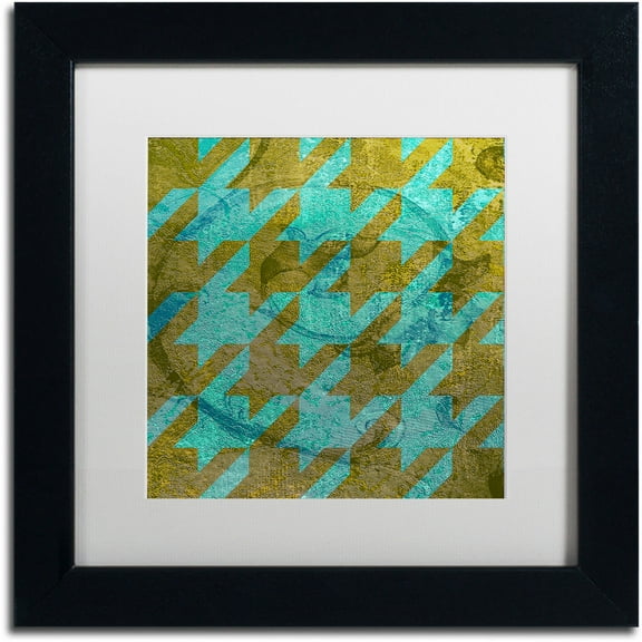 Trademark Fine Art "Houndstooth V" Canvas Art by Color Bakery White Matte, Black Frame