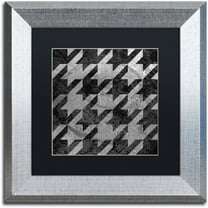 Trademark Fine Art "Houndstooth VI" Canvas Art by Color Bakery Black Matte, Silver Frame