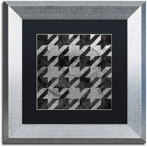 Trademark Fine Art "Houndstooth VI" Canvas Art by Color Bakery Black Matte, Silver Frame