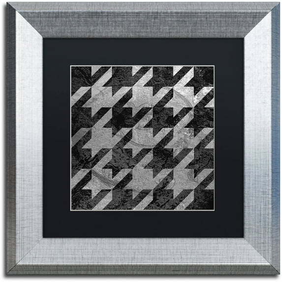 Trademark Fine Art "Houndstooth VI" Canvas Art by Color Bakery Black Matte, Silver Frame