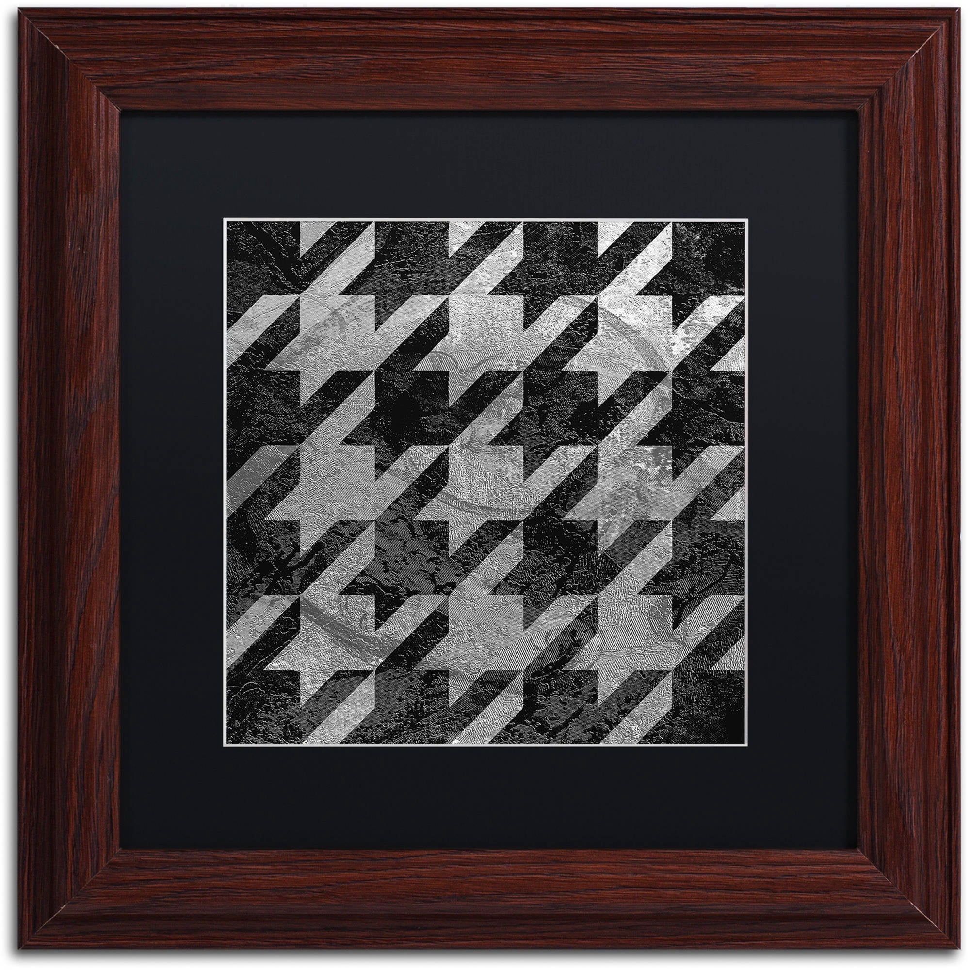 Trademark Fine Art "Houndstooth VI" Canvas Art by Color Bakery Black Matte, Wood Frame