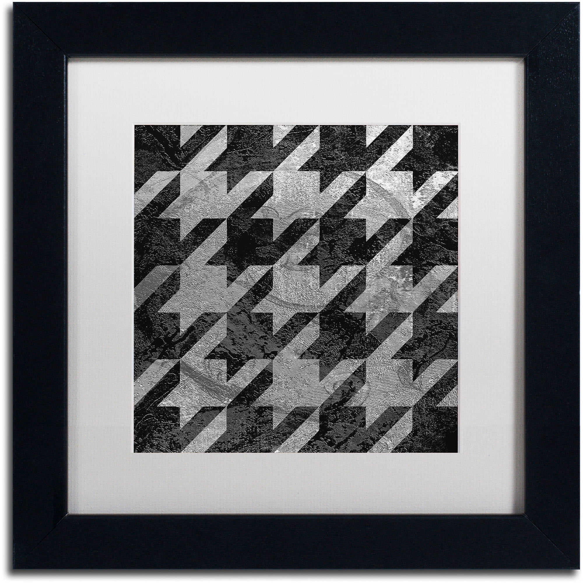 Trademark Fine Art "Houndstooth VI" Canvas Art by Color Bakery White Matte, Black Frame